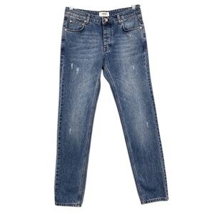 Wesc Eddy Jean Button Fly Distressed Size 30 Slim Fit